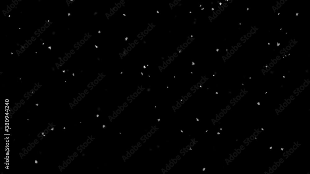 Aufkleber snow snowfall snowflake particles seamlessly loop black alpha green screen animation. snowflakes in 