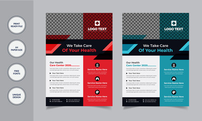 Medical & Health Care Flyer Templates medical brochure design, flyer, leaflets vector illustration.
