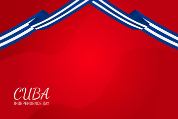 abstract banner cuba independence day in red