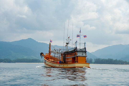 Squid fishing boat in thailand