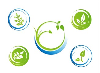 leaves, plant, icons , nature, Eco friendly business logo	