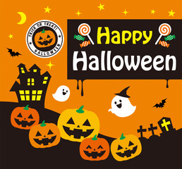 The illustration of the card of the Halloween. A vector.