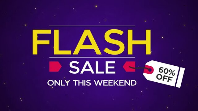 flash sale only this weekend 60% off motion graphic video . sale promotion, advertising, marketing, website. Royalty-free Stock 4K Footage.