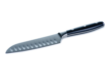 New kitchen knife on white background isolation