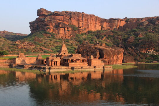 The Bhutanatha group of temples is a cluster of sandstone shrines dedicated to the deity Bhutanatha, in Badami town of Karnataka state, India. Built by Chalukyas.