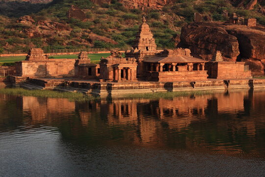 The Bhutanatha group of temples is a cluster of sandstone shrines dedicated to the deity Bhutanatha, in Badami town of Karnataka state, India. Built by Chalukyas.