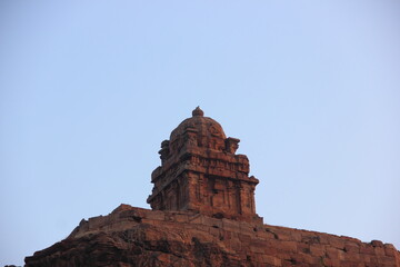 Fototapeta na wymiar Badami cave temples, complex of Hindu and Jain cave temples located in Badami, Bagalkot district in northern part of Karnataka, India. Built by Chalukya.