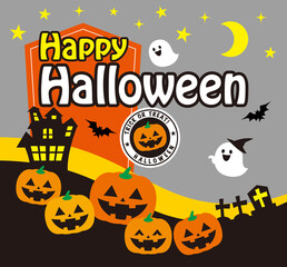 The illustration of the card of the Halloween. A vector.