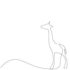 Giraffe one line drawing, african wild. Vector illustration