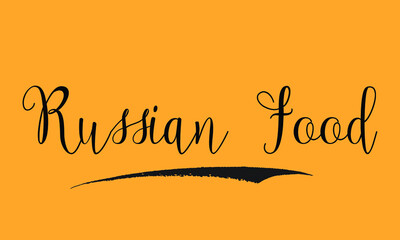 Fototapeta premium Russian Food Typography White Color Text on Yellow Background
