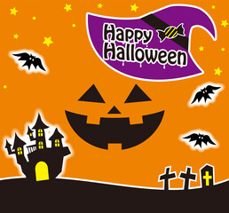 The illustration of the card of the Halloween. A vector.