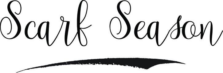 Scarf Season Typography Black Color Text 
on White Background