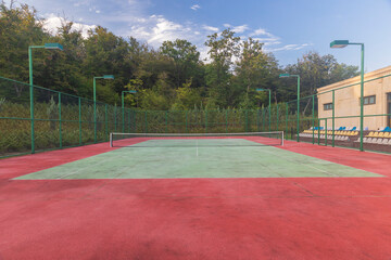 Tennis court in one of the hotels in the mountains