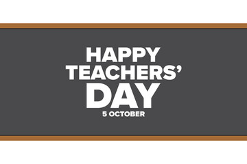 World Teachers’ Day. 5 October. Holiday concept. Template for background, banner, card, poster with text inscription. Vector EPS10 illustration.
