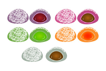 Mid-Autumn Festival. Vector illustration. Japanese food