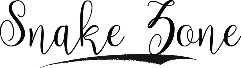 Snake Zone Cursive calligraphy Black Color Text On 
White Background