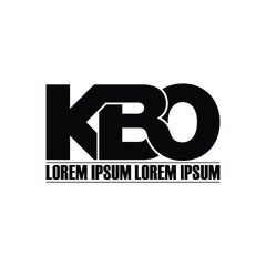 KBO letter monogram logo design vector