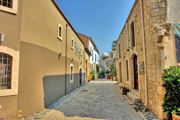 Old street in Limassol  -  a city on the southern coast of Cyprus 