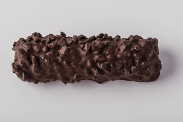 Chocolate bar on white background