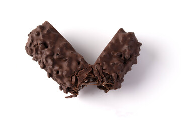 Chocolate bar on white background