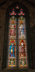 Fototapeta na wymiar Vitrail de l'église de Mirepoix, France