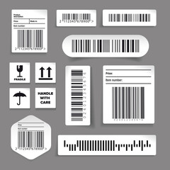 Barcode label vector set stickers