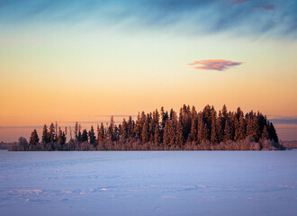 sunrise over the lake