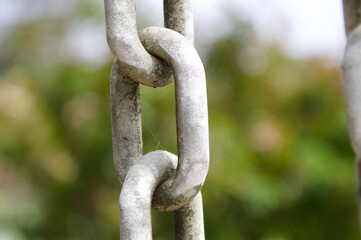 Chain hanging with nature background