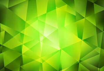 Fototapeta na wymiar Light Green, Yellow vector gradient triangles template.