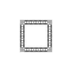 Pattern frame icon. Black-white background. Vector graphics for decoration. Set of frames for photos, labels, pictures.