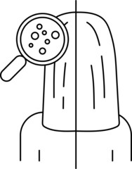 line icon, scalp irritation in the hair