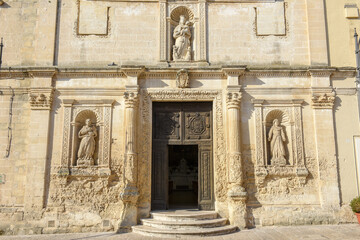 Fototapeta na wymiar The church of Saint Lucia at Matera in Italy