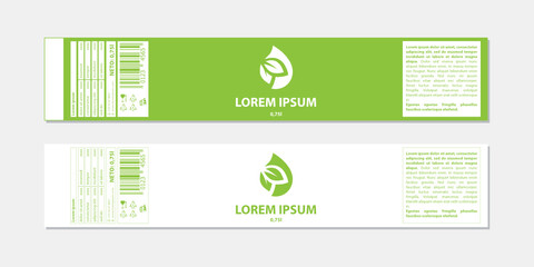 green leaves bottle label. vector