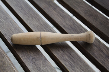 Pestle for cooking on a table