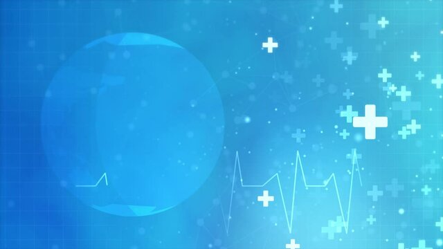 Abstract medical Loop background animation with flat icons and symbols. Idea for health care technology, innovation medicine, health, science and research healthcare technology, innovation health.
