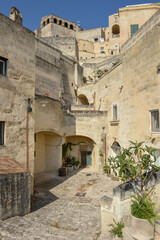 Fototapeta na wymiar The old center of Matera on Italy