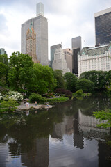 Fototapeta na wymiar New York, NY, USA - June 5, 2019: People relaxing in Central Park located in Midtown Manhatten