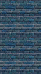 縦長サイズの青色のレンガの壁紙。パターン素材