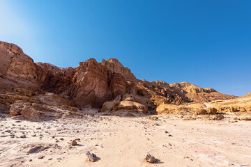 Picturesque landscape in Timna National Park in the Arava Valley near Eilat. Israel.