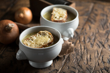 Traditional French onion soup