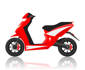 Electric scooter City Transportation Bike Motorcycle  Vector Illustration