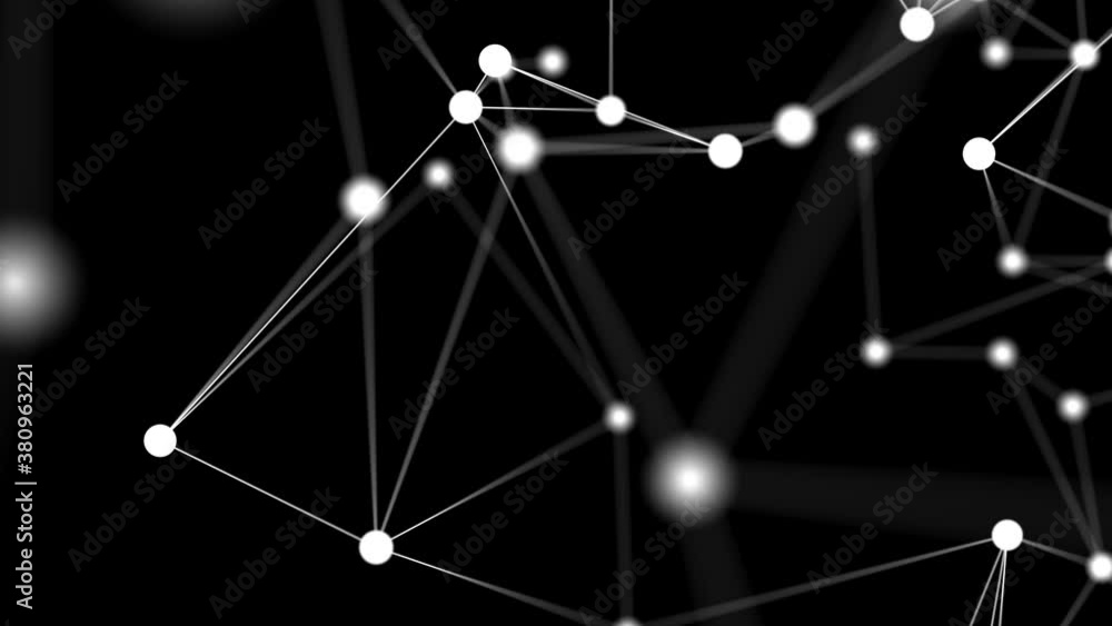 Poster geometric abstract background with connected dots and lines. molecular structure and communication c