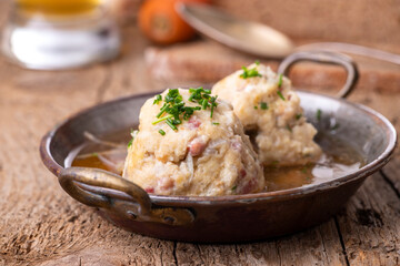 ham dumplings in broth