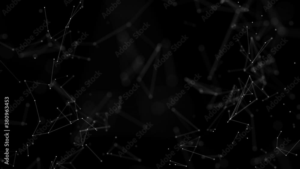 Aufkleber abstract technology futuristic network with dark loop background green screen. digital science resea