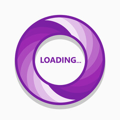 Loading sign on blue background System software update and upgrade concept. Loading process screen. Vector illustration.