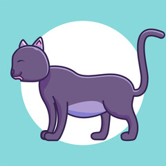 cute cat meowing. cartoon vector illustration