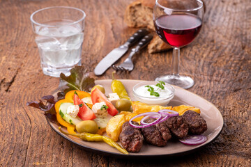 cevapcici on a plate