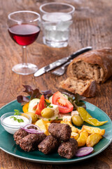 cevapcici on a plate