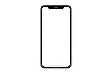 Smartphone similar to iphone 12 pro max with blank white screen for Infographic Global Business Marketing Plan, mockup model similar to iPhonex isolated Background of digital investment economy.