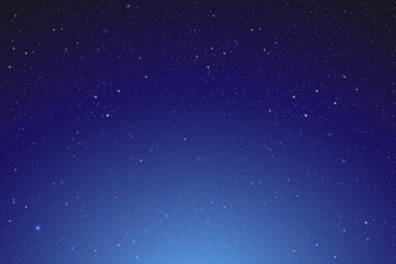 Night shining starry sky, blue space background with stars, cosmos Vector Illustration